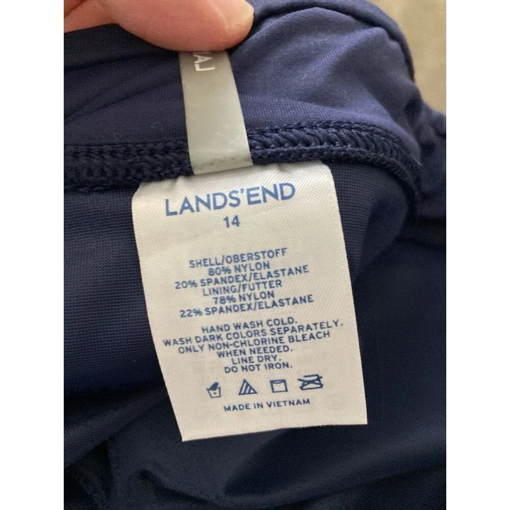 Lands End Swim Skirt 14 Bottoms Only Navy Blue Summer Vacation Cruise